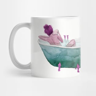 Bathtub Readings Teal & Pink Mug